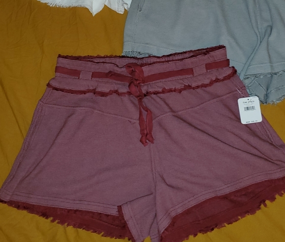 Free People High Rise Up & Fly Shorts in Wine - Picture 12 of 15